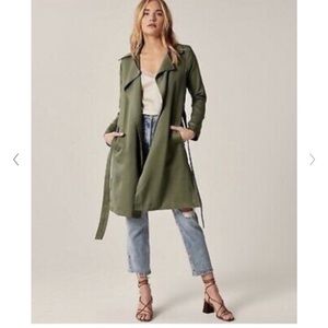 Abercrombie & Fitch Olive Green Trench Coat